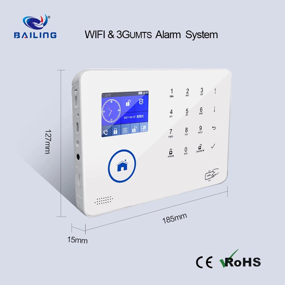 Source Kerui-système d'alarme de sécurité domestique sans fil 3G, gsm,  push-up, wi-fi, avec application, BL6600 on m.alibaba.com