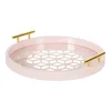 Unique Round Cut Out Pattern Wooden Serving Tray for wedding decorative
