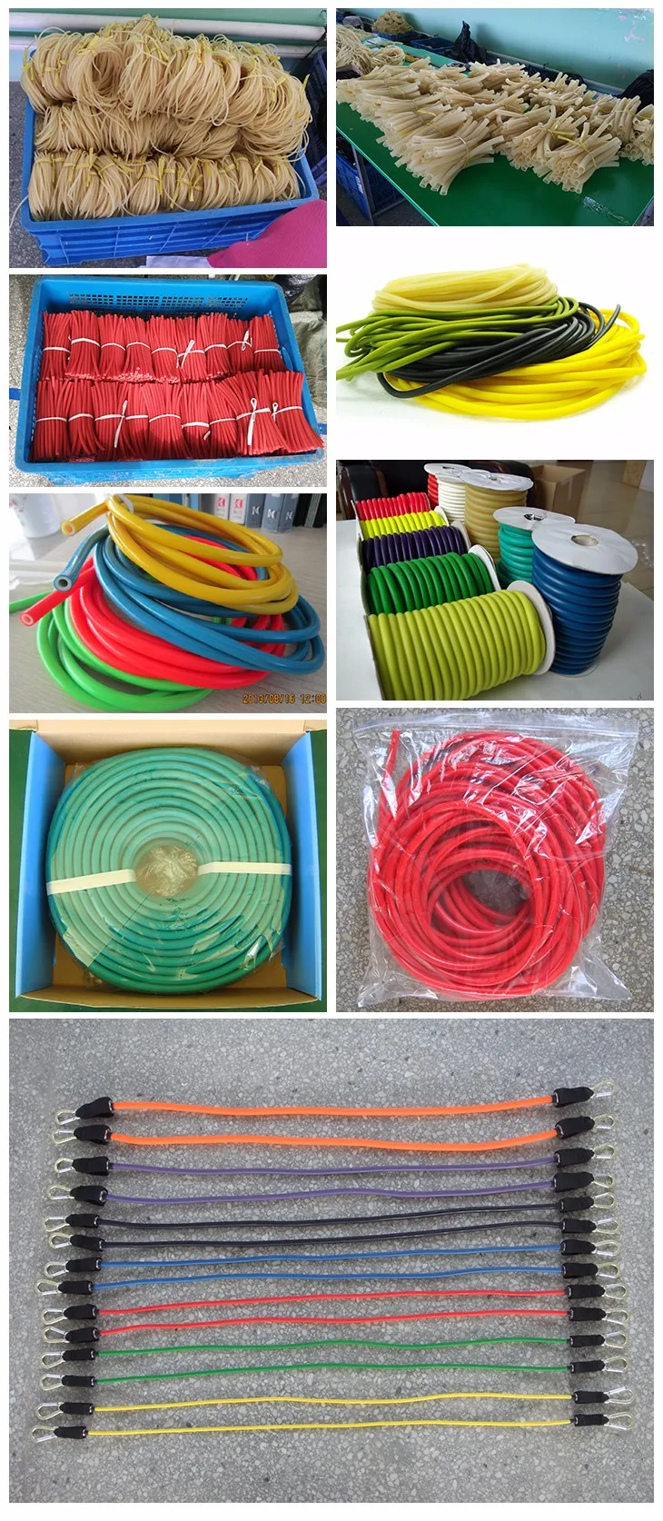 Colored latex rubber resistance stretch tube in roll, expandable garden water hose tube.jpg