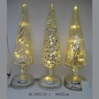 Christmas Silver Spiral Mercury Glass Christmas Tree With Led String Light Twinkling Tree Home Decoration