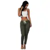 2016 Army green drawstring women cargo pants trousers