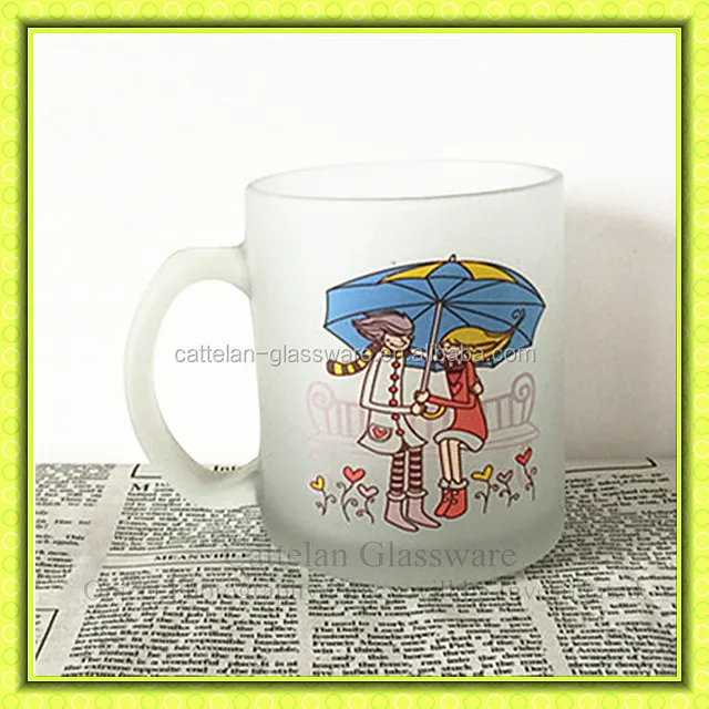 romantic gift,300ml frosted drinking glass beer mug for lovers