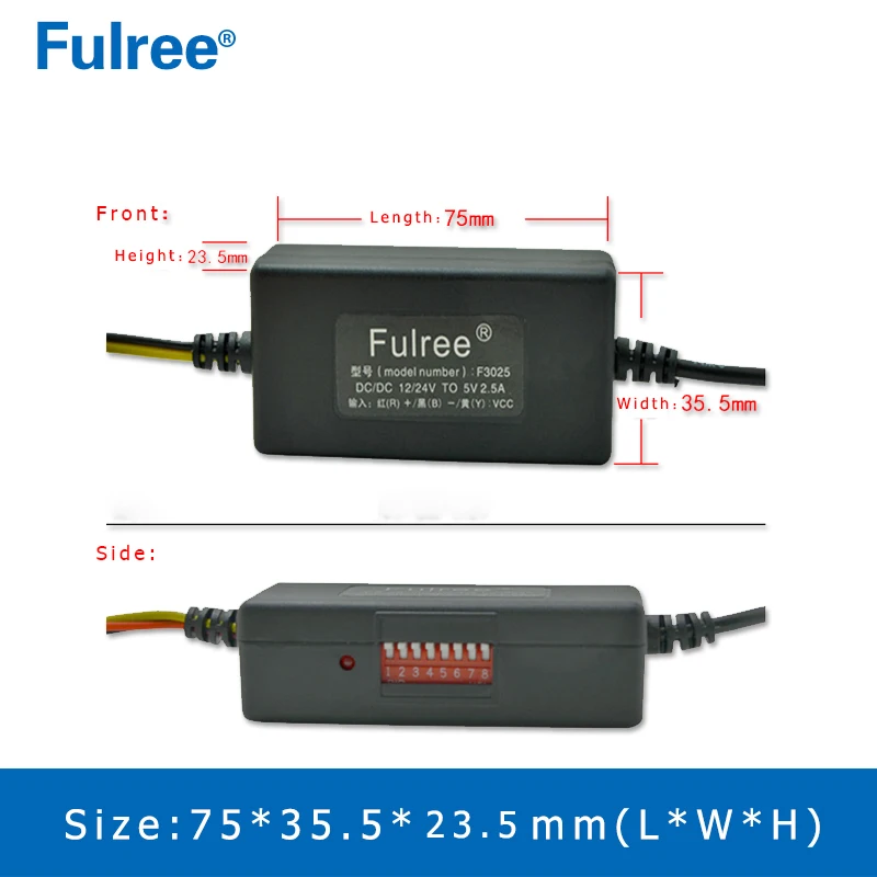 Mini Micro USB 12V 24V to 5V 2.5A Car DVR Intelligent Buck Line Hard Wire Kit for Car Dashcam Camera 24 Hours Parking Monitoring