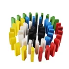 Custom kids construction toys printed logo S size colored 54pcs wooden tumbling tower blocks sets classic game