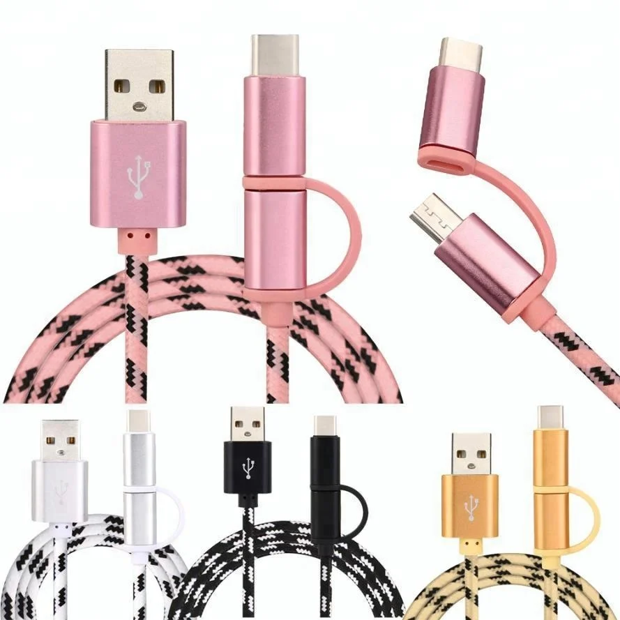 Tiger Line Nylon Material Android To Type-C 2 In 1 USB Cable For Android For Type-C, Gold, silver, black, pink
Tiger Line Nylon Material Android To Type-C 2 In 1 USB Cable For Android For Type-C, Gold, silver, black, pink
