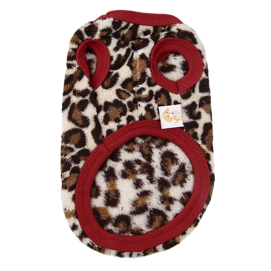 New Pet Dog Puppy Cat Winter Leopard Clothes Cute T-Shirt Soft Warm Coat hot selling