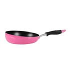 3003 aluminum alloy pink non-stick coating induction gas frying pan cooking pot with Bakelite handle
