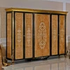 YB061 Luxury royal Italian mahogany 6 Door big Wardrobe Cabinet/ European Classic Wood closet large Wardrobe Armoire