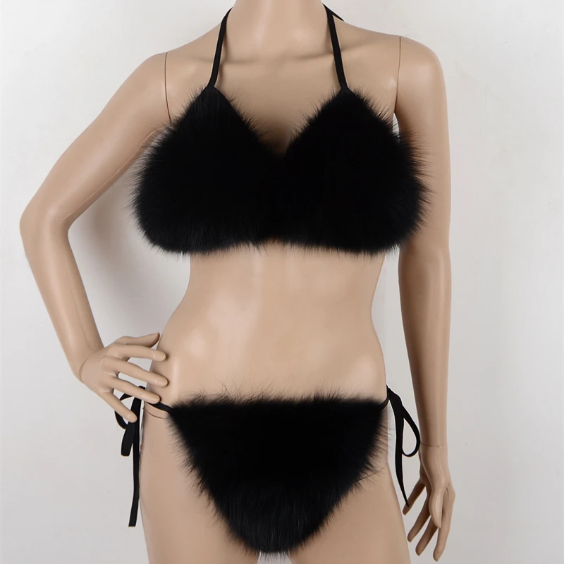 2019 New Fashion Design Frenate Bikini Sexy Bra And Panties Hot Fur