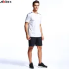 Akilex sport 2019 Men's sports active running T shirts short sleeves quick dry training shirts Men gym top Tee