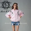 Women Sweet Pink Color Fancy Design Foldable Spring Jacket With No Hood