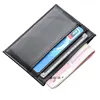 Tiding Brand Genuine Cowhide Leather Slim Credit Card Holder Cardholder Black Leather Card Holder