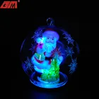 Lighted glass ball christmas gift ideas for friends with Santa Claus inside