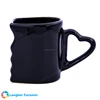 Personalised custom heart shape handle ceramic kiss face mug cup for gift