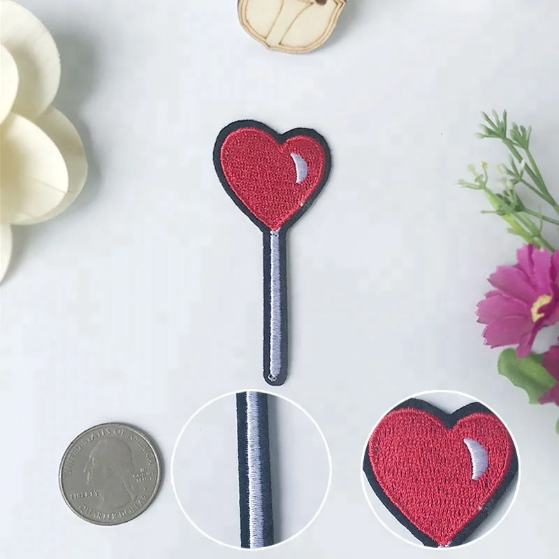 Wholesale Custom Red Color Love Heart Lollipop Type Embroidered Patch for Garment Tag
Wholesale Custom Red Color Love Heart Lollipop Type Embroidered Patch for Garment Tag