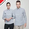 Fashion Long sleeves Yarn-dyed Small grid ,Suit Female and Male waiter shirt uniform