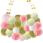 Hot Sale Tissue Paper Pom poms Hanging Paper Lantern For Party Wedding Decoration
