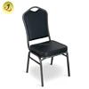 Leather Cover Black Metal Banquet Chair JC-B08