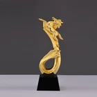 Wholesale high quality gold Pegasus resin animal trophy with black crystal base