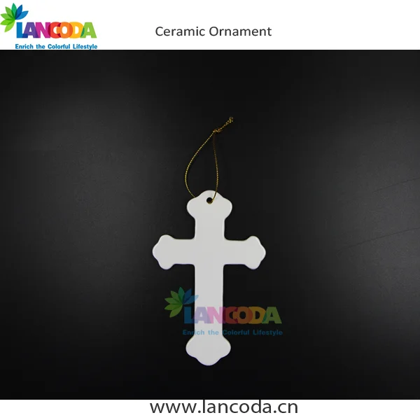 ceramic sublimation cross ornament christmas tree decoration
