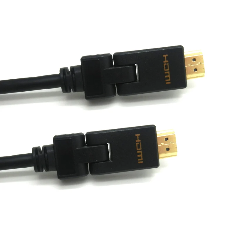 high speed gold plated black color hdmi cable 1.4v 3d flexible 180degree rotation hdmi cable for audio video cable - ANKUX.COM