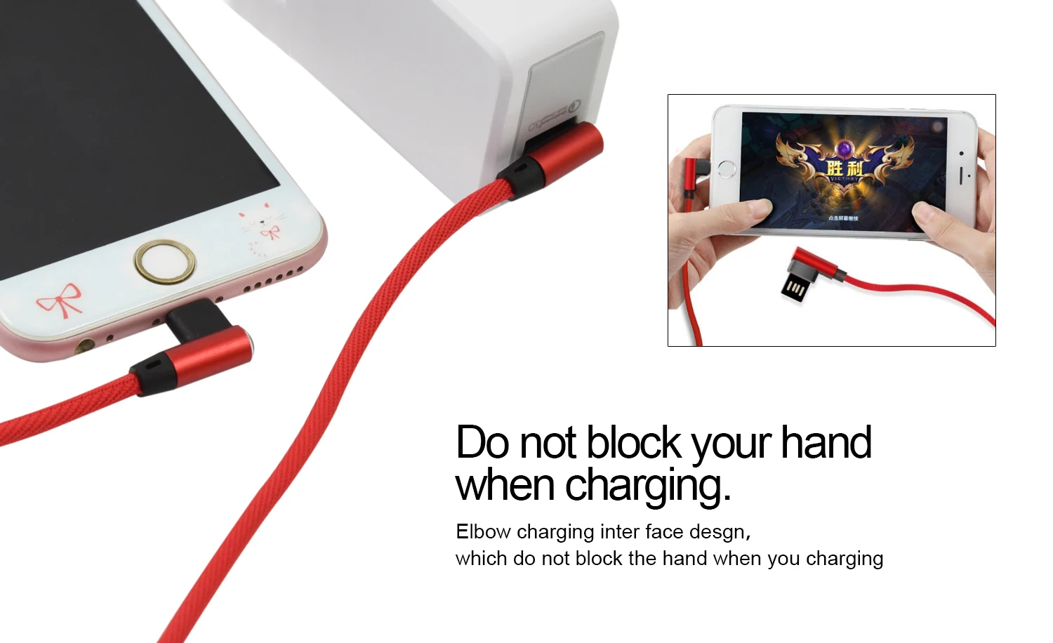 MIUSB aluminium alloy shell fast charging fabric 90 degree micro usb cable - ANKUX.COM