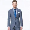 High quality 100% wool Baby Blue MTM custom tailor made half-canvas workmanship suit for business men