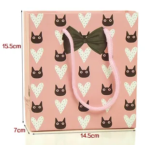 bowknot gift bag,very nice gift paper bag,cartoon picture paper