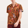 Wholesale Clothes Custom Silk Satin Printed Men Hawaiian Shirt