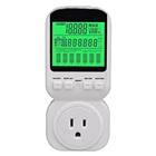 Professional digital single phase energy meter / power meter socket with large LCD green backlight display
