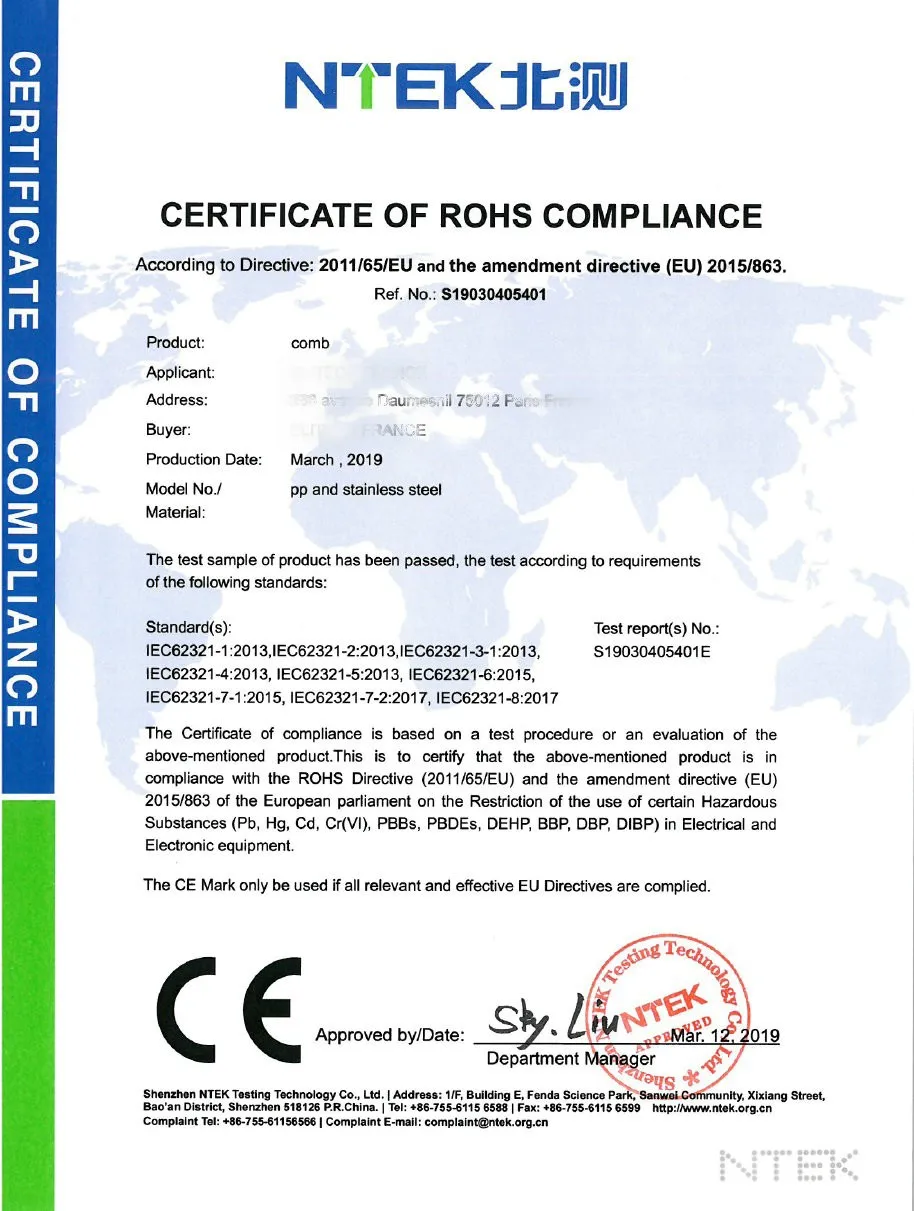 certificate with CE