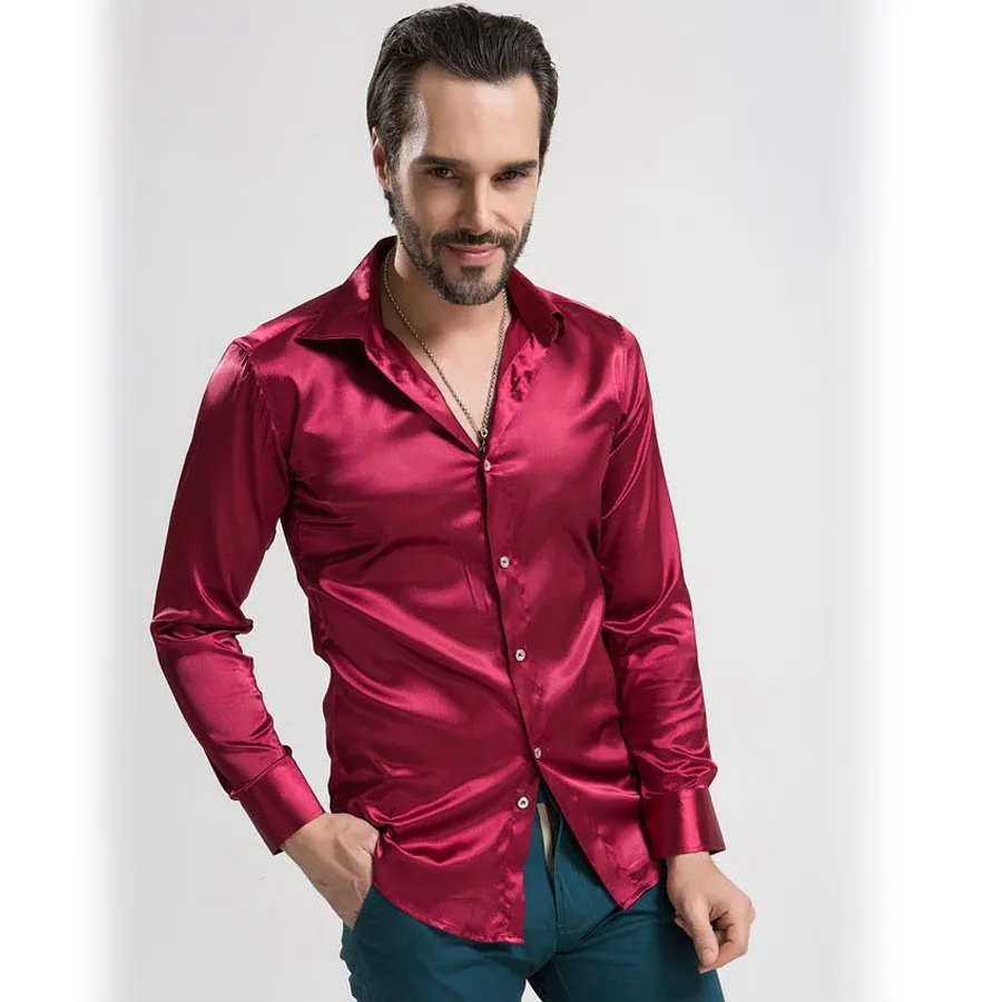 高品質男性ロング スリーブ カスタム デザイン男性シルク シャツ の最新男性仕入れ・メーカー・工場
