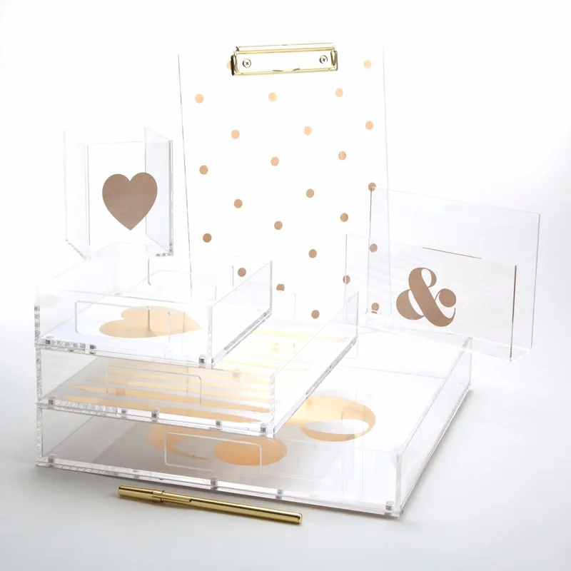Acrylic Office Stationery Organizer Stapler