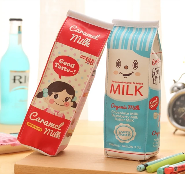 super cute cartoon milk pen pencil case bag for kids best gift