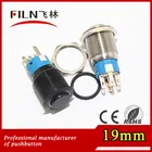 19mm raised button black finished body momentary ring LED push button switch