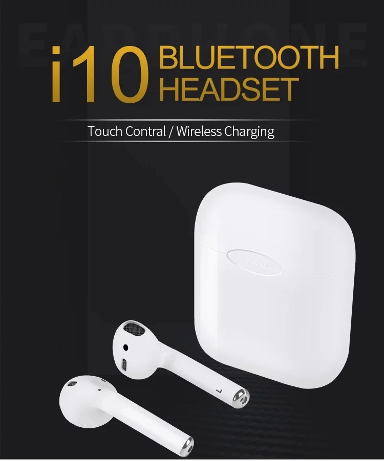 2019 newest wireless earphone i10 TWS super stereo wireless earbud with charging box earbuds i10s - ANKUX.COM