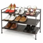 Retail Joint 3 Tiers Storage Plastic Amazon Shoes Rack Display