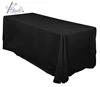 90&quot; * 156&quot; elegant black polyester wedding oval table cloths table linens for 8' rectangle tables