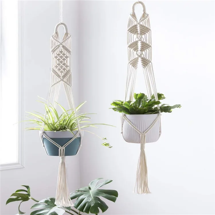Wholesale Cotton Rope Hanging Planter Color Basket Small Macrame Plant Hanger, Customized
Wholesale Cotton Rope Hanging Planter Color Basket Small Macrame Plant Hanger, Customized