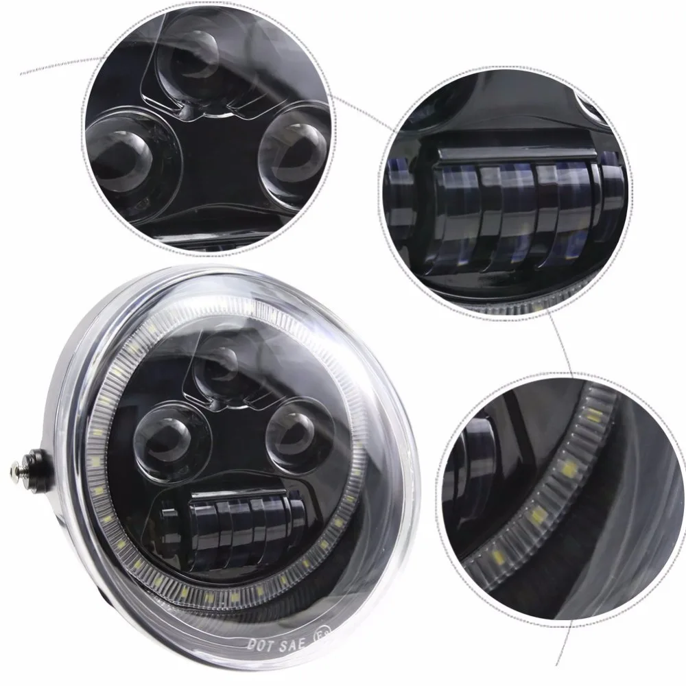 New DRL Angel Eye LED Headlight For Harley Davidson VRSCA V-Rod VRod (Black) s