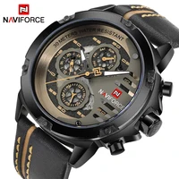 

NAVIFORCE 9110 Mens Watches Top Brand Luxury 24 hour Date Quartz Man Leather Sport Wrist Watch Men Waterproof Clock