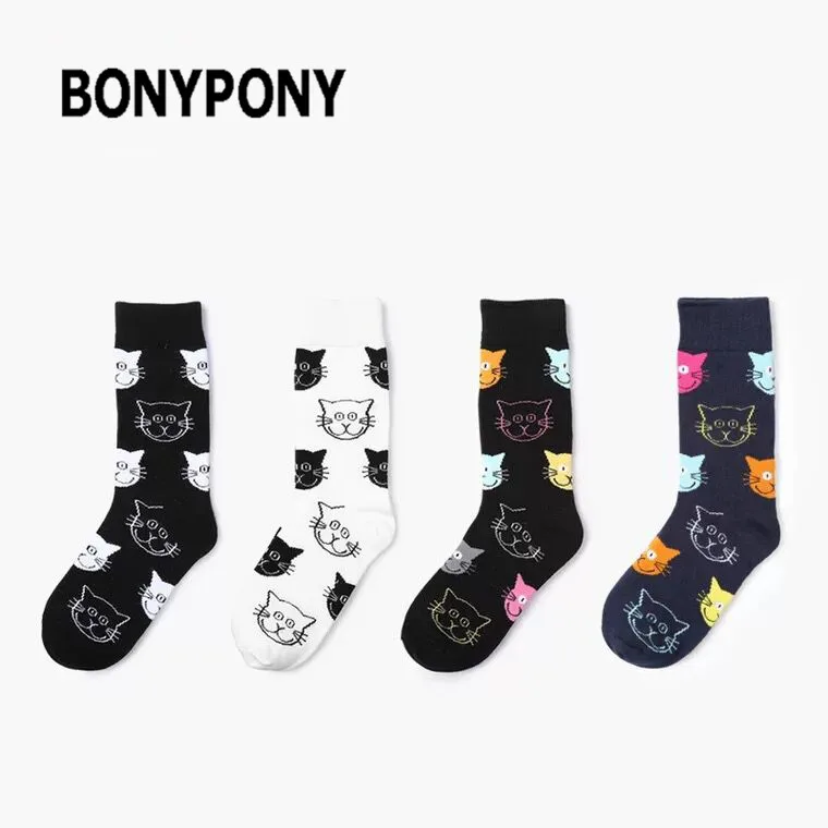 Bonypony Lovely Cat pattern socks Women new cotton socks Happy calcetas mujer Autumn winter socks
Bonypony Lovely Cat pattern socks Women new cotton socks Happy calcetas mujer Autumn winter socks