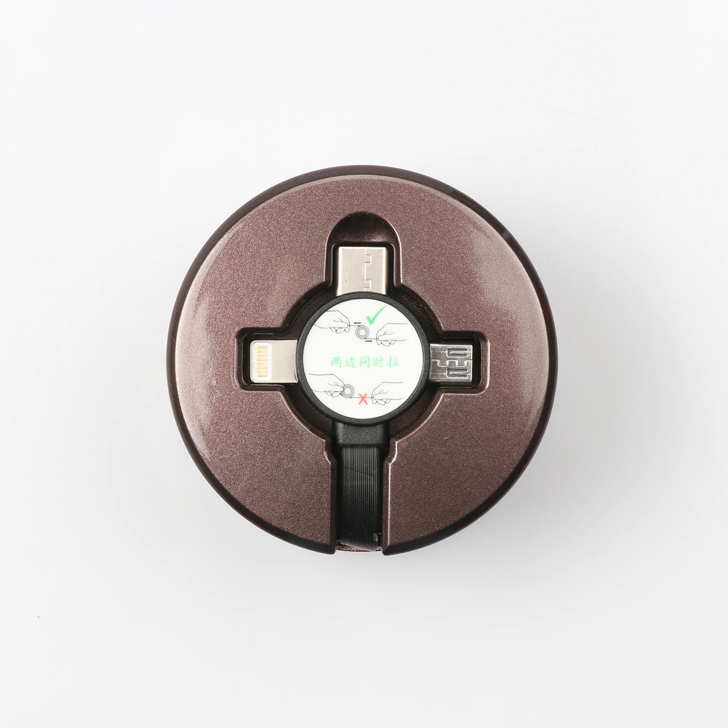 Creative round box data retractable micro usb charging cable for Android mobile phones - ANKUX.COM