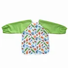 PUL baby clothes bib waterproof kids apron bib long sleeved art painting smock bib for children with pockets
