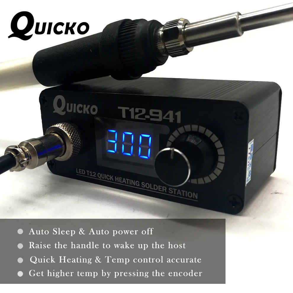 QUICKO MINI T12-941 LED soldering station electronic welding iron New DC Version Portable T12  Digital  Iron no power adpater best soldering iron for electronics