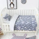 3pcs 100% Cotton Baby Children Cot Bed Linen Set Bumpers Quilt Pillow Sheet Crib Bedding Sets