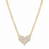 real diamond jewelry 750 yellow gold heart pendant necklace for girl
