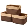 Collapsible Storage Bin Basket [3-Pack] Folding Canvas Fabric Storage Cube Bin Set With Handles/For Home Storage