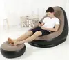 Relaxing Lounger Casual PVC inflatable Sofa Bed With Footrest Ottoman and Cup Holder