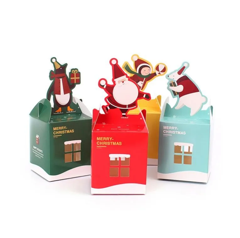 christmas eve cartoon folded up paper candy apple package box